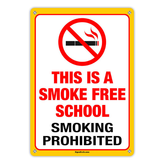 This Is A Smoke Free School Smoking Prohibited
