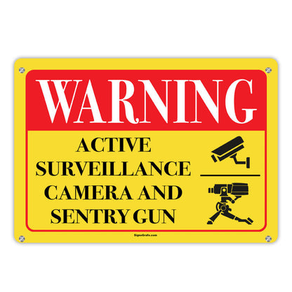 Warning 24 Hour Video Surveillance No Trespassing  Sign