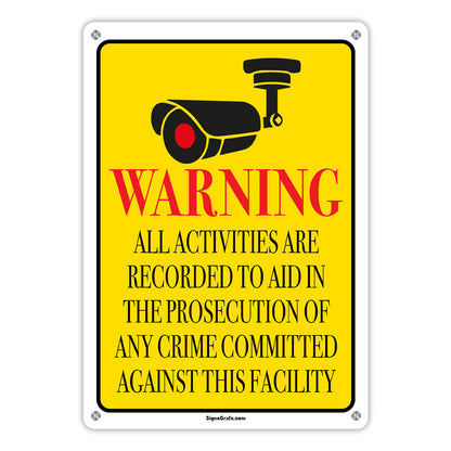 Warning 24 Hour Video Surveillance Sign