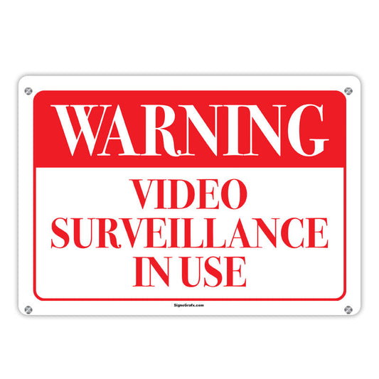 Warning Video And Audio  Surveillance In Progress Sign