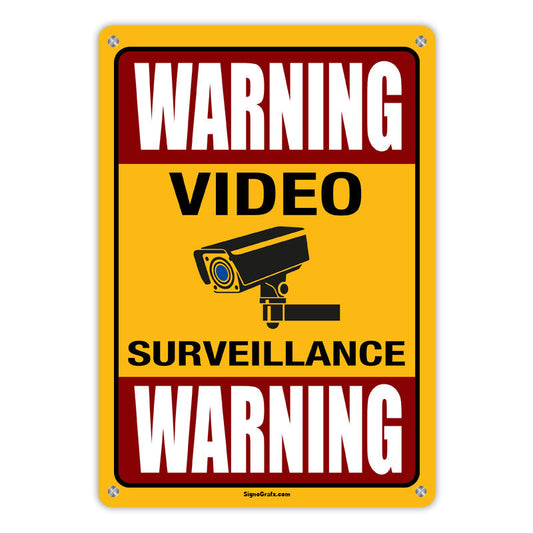 Warning Video Surveillance In Use Sign