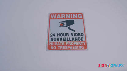 Warning Premises Monitored By 24 Hour Video Surveillance Sign