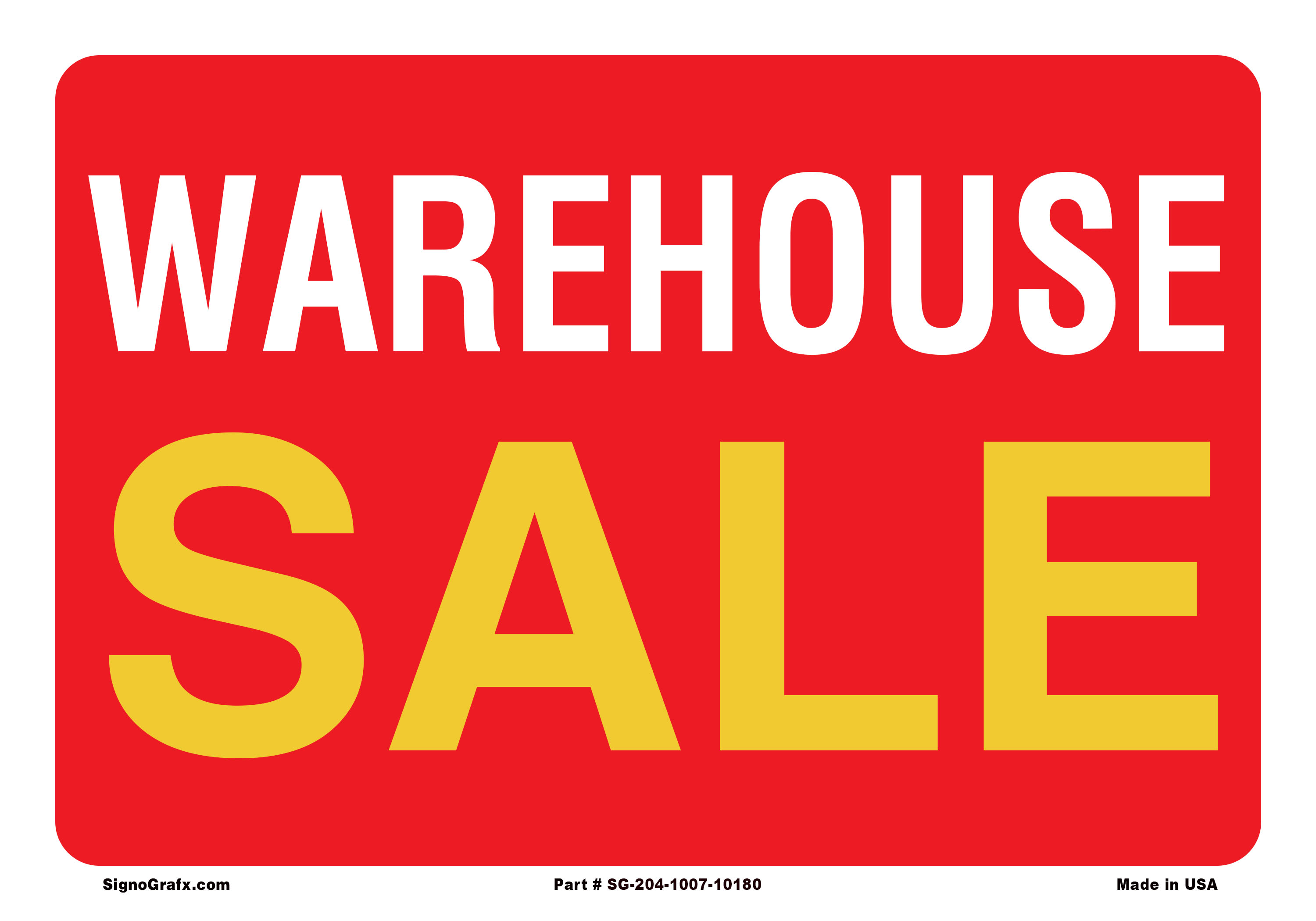 Warehouse Sale Banner Sign