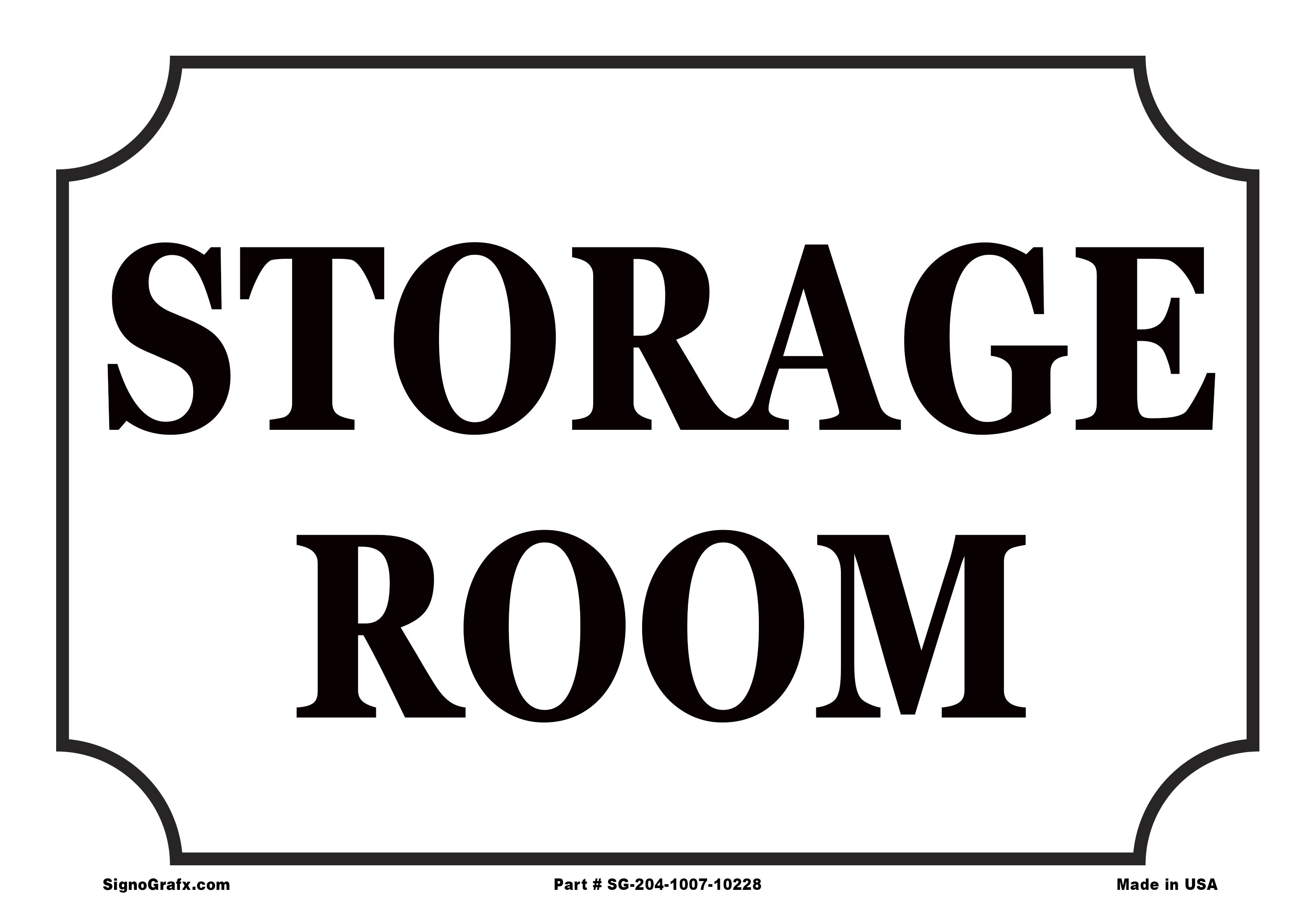 Storage Room Sign