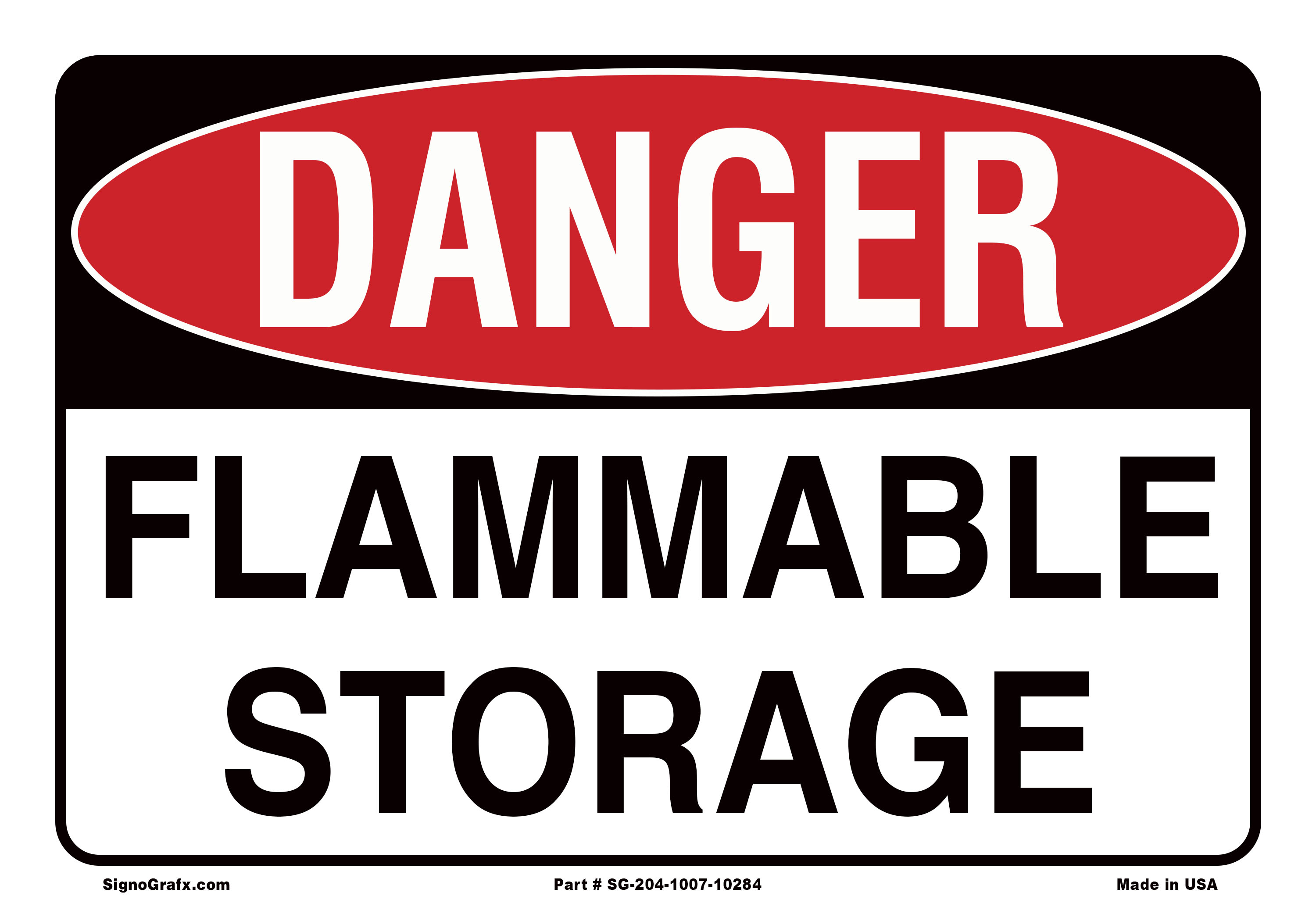 Danger Flammable Storage Sign