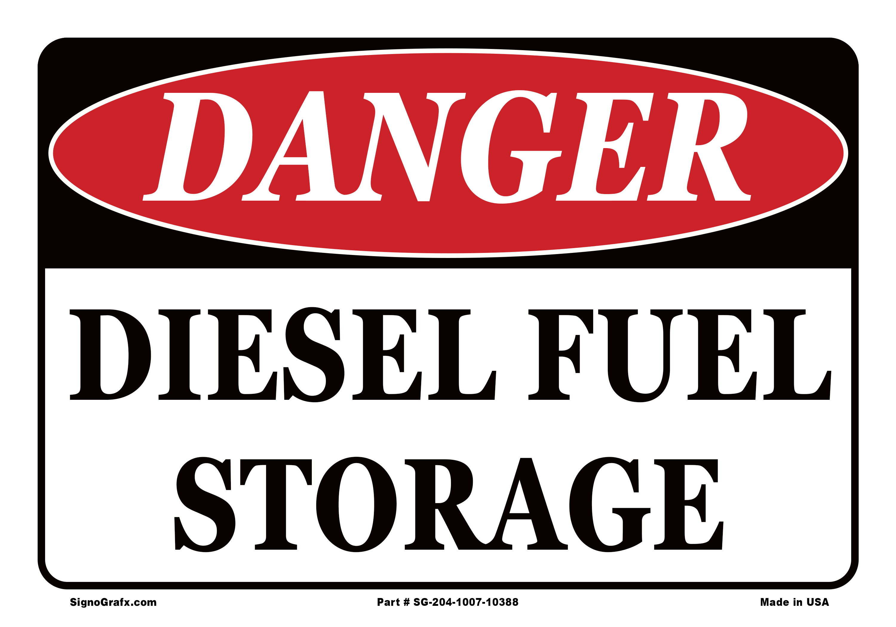 Danger Diesel Fuel Storage Sign