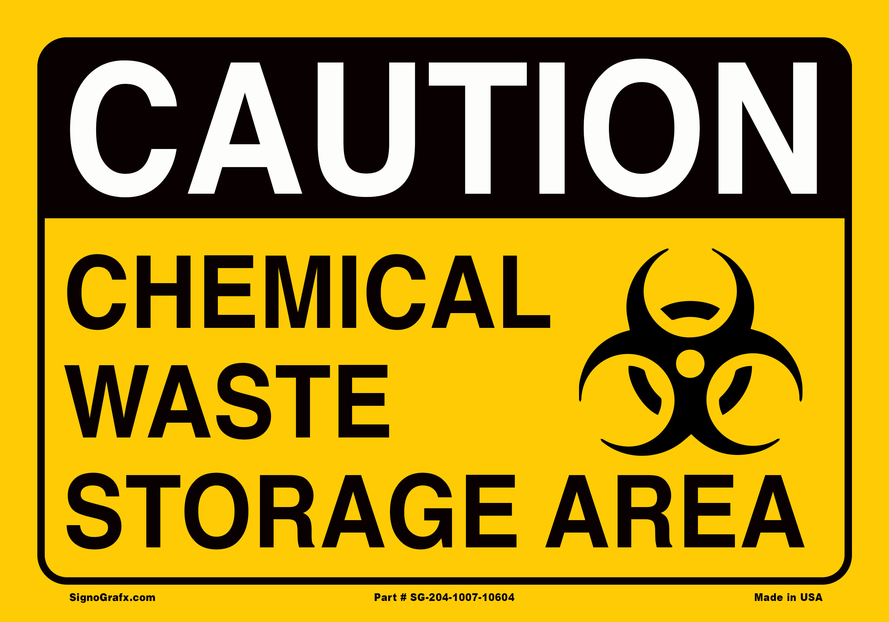 Caution Chemical Waste Storage Area