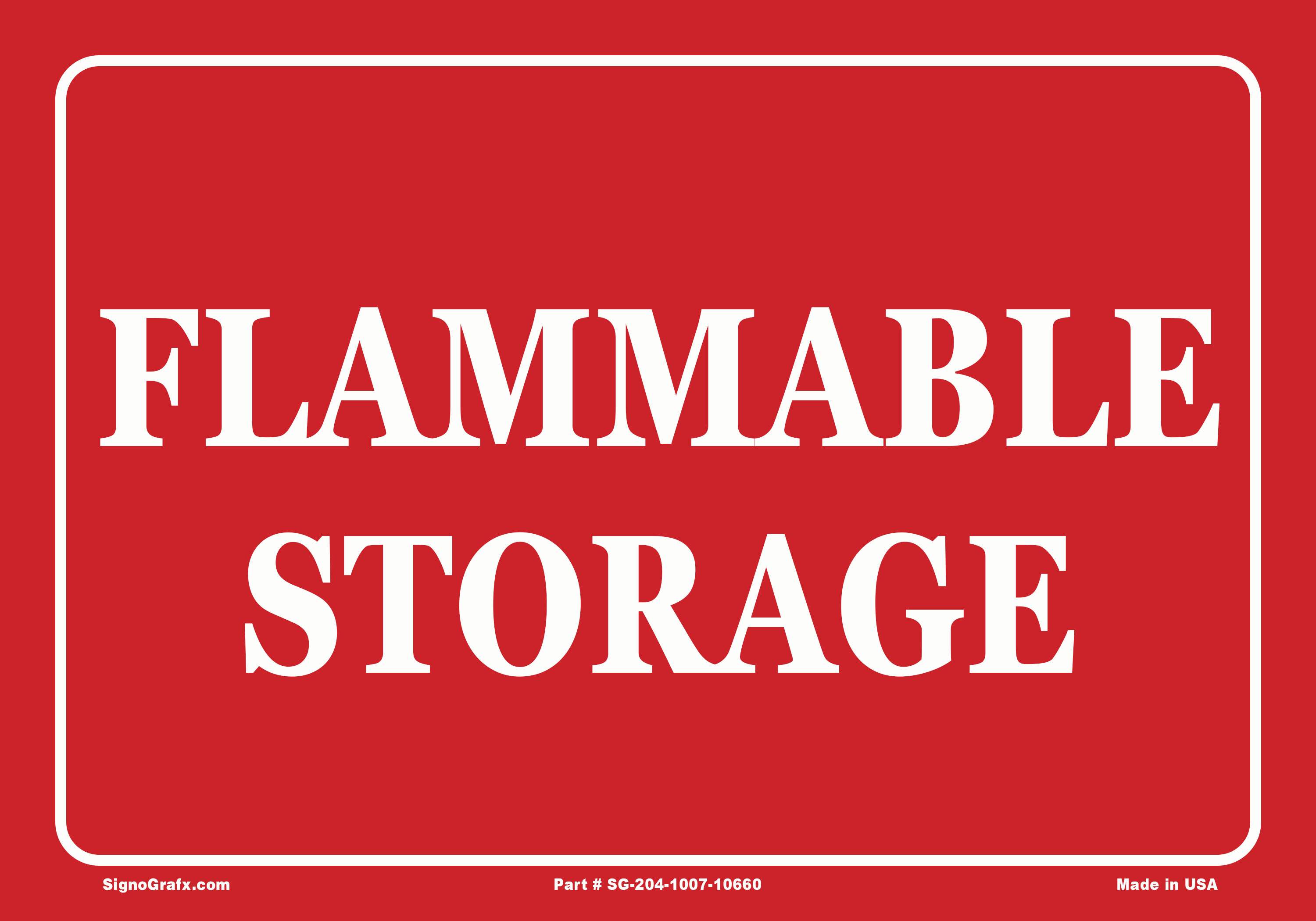 Flammable Storage Sign