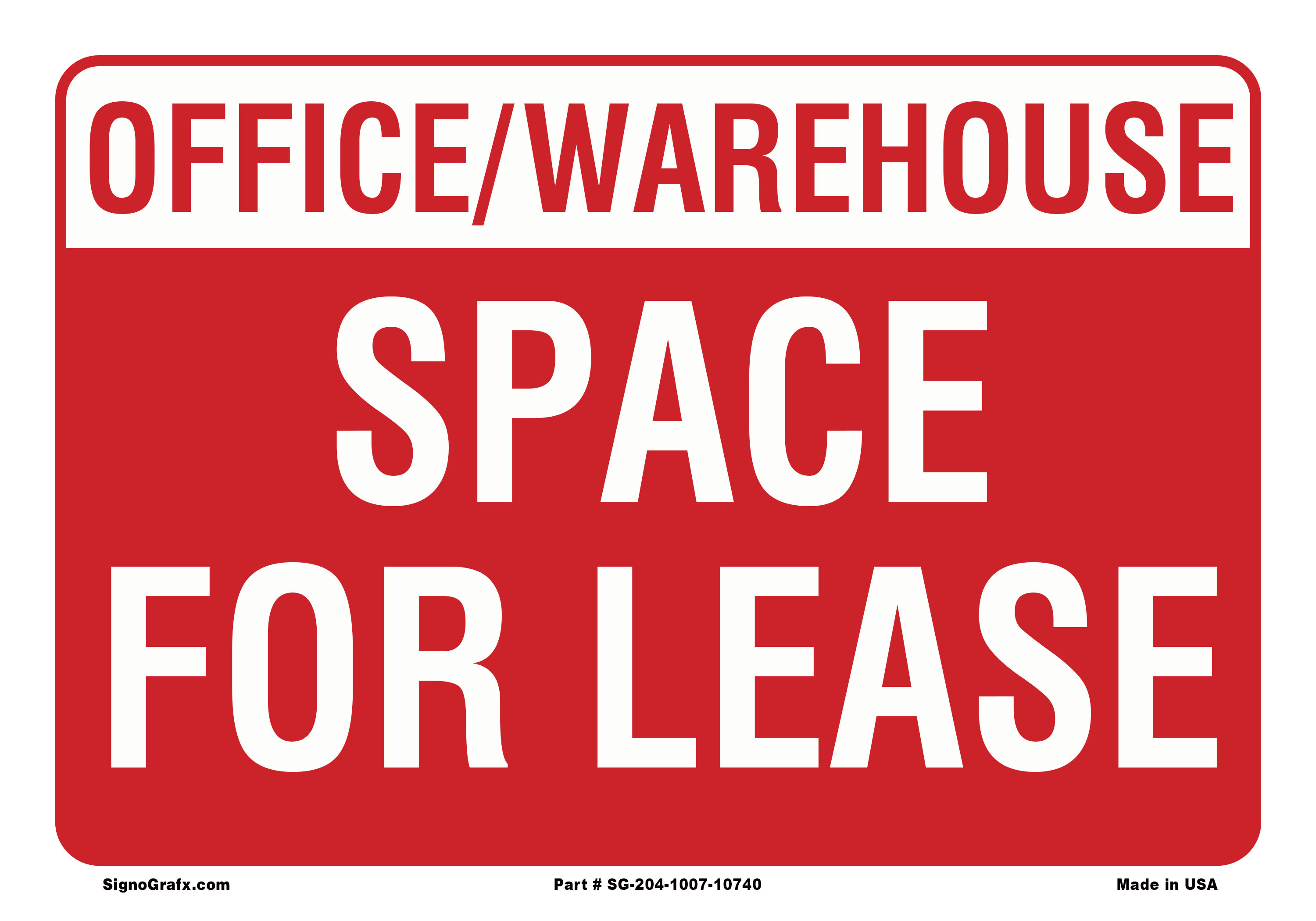 Office/warehouse Space for Lease Sign